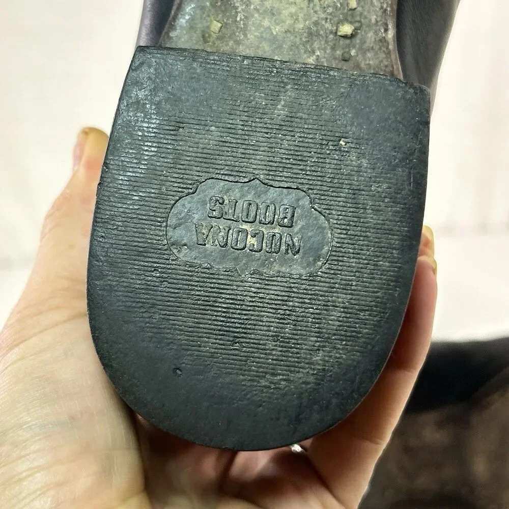 Nocona Cowboy Boots Black Leather Square Toe Nl4035 Mens 9